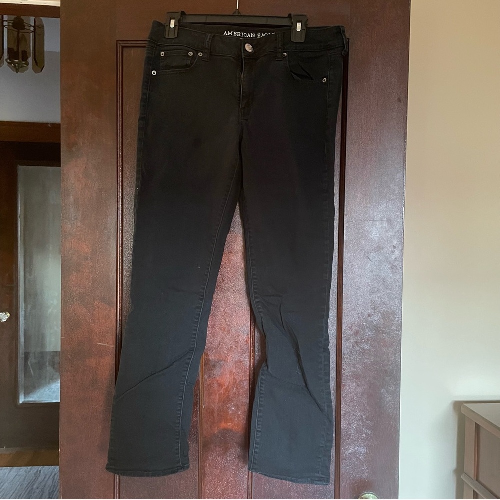 American Eagle Straight Black Jeans size 10 Regular
